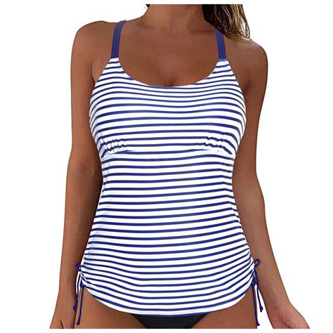 Qinxin Bathing Suit Tops Tops for Women - Bra Sized Tankini Push Up ...