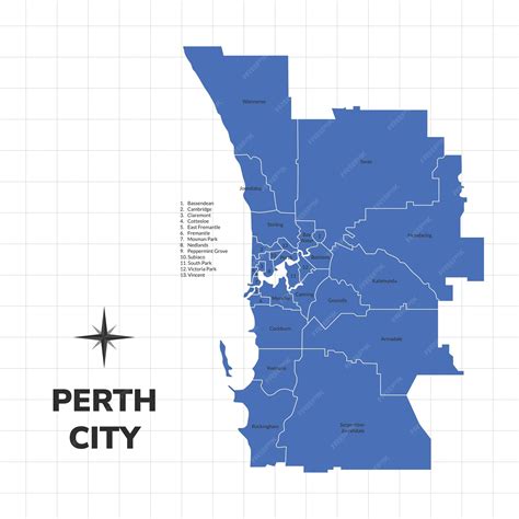 Premium Vector | Perth City map illustration Map of the city in Australia