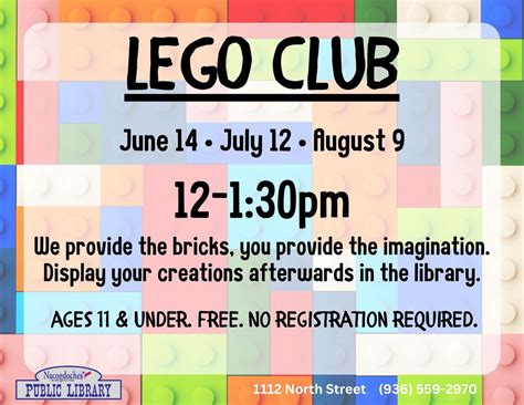 Lego Club @ NPL, 1112 North St, Nacogdoches, TX, United States, Texas ...