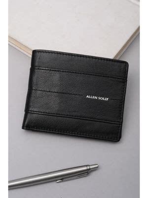 Buy Allen Solly Men Black Textured Genuine Leather Wallet Online