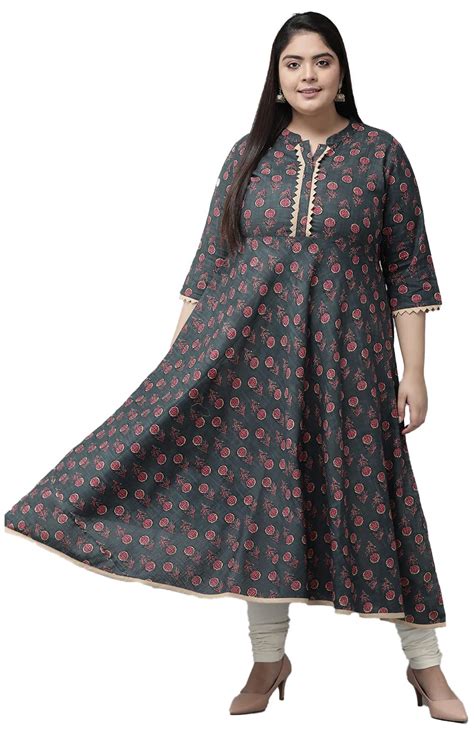 Buy Yash Gallery Women's Cotton Floral Anarkali Diwali Kurta for Women ...