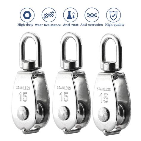 Magideal 4 Piece M15 Heavy Duty Single Wheel Swivel Rigging Lifting ...