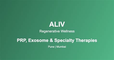 PRP, Exosome & Regenerative Specialty Therapies | ALIV