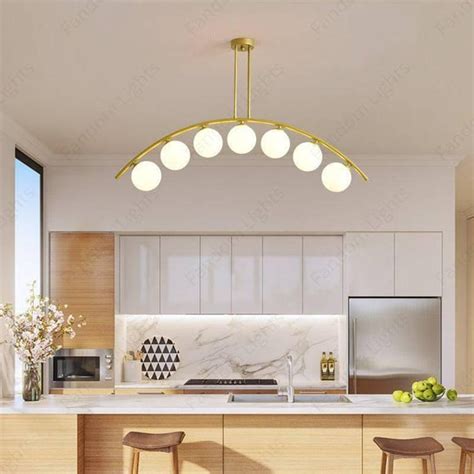 7 Light Frosted Glass Curved Gold Metal Chandelier Ceiling Lights ...