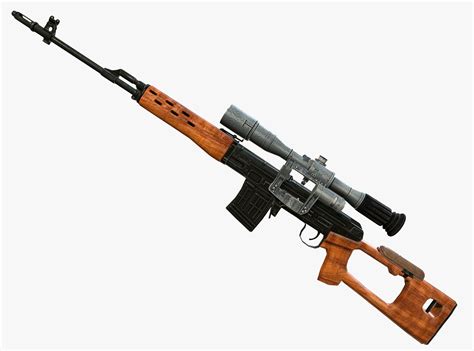 3D model SVD Dragunov Sniper Rifle Model VR / AR / low-poly MAX OBJ FBX ...