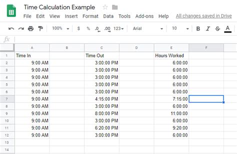 Using Time Formulas in Google Sheets 的图像结果
