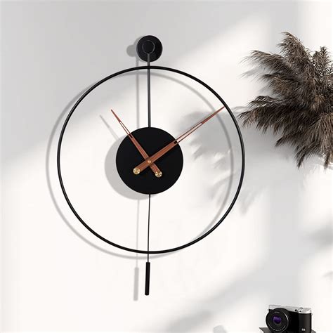 JUGV 20 Inch Modern Design Wall Clock for Living Room, Large Metal ...