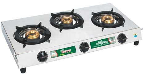 Golden Surya Premium Stain-Less Steel Gas Stove 3 Burner | 3 Years ...