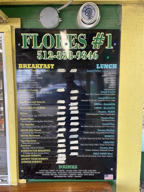 Menu at Flores Breakfast and Lunch restaurant, Dripping Springs