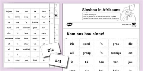 Sinsbou in Afrikaans - Woordkaartjies