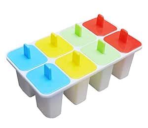 Buy faas Ice Cream,Kulfi Maker Moulds,Set of 8 Multi Color (Colour May ...