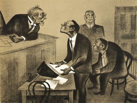 Judge And Lawyer In Courtroom C1953 - William Gropper - Law Office ...