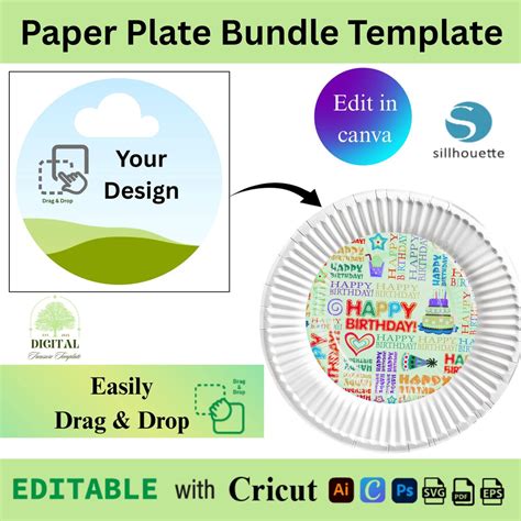 Buy Editable Paper Plate Template Bundle: DIY Charger Plate (digital ...