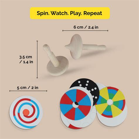 Buy online wooden spin top with patterns| Shumee