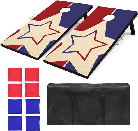 Cornhole Set, Regulation Size Cornhole Boards with 8 All-Weather Bean ...