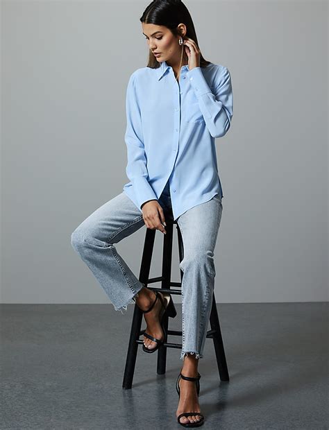 Buy High Rise Straight Leg Ankle Grazer Jeans at Marks & Spencer