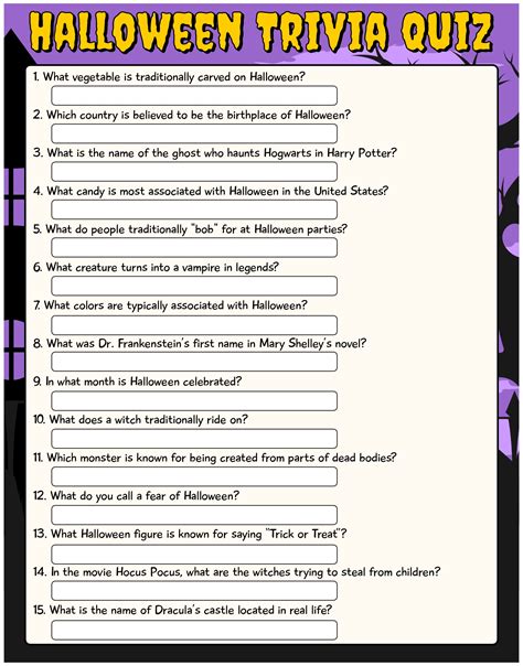 Halloween Trivia Quizzes - 15 Free PDF Printables | Printablee