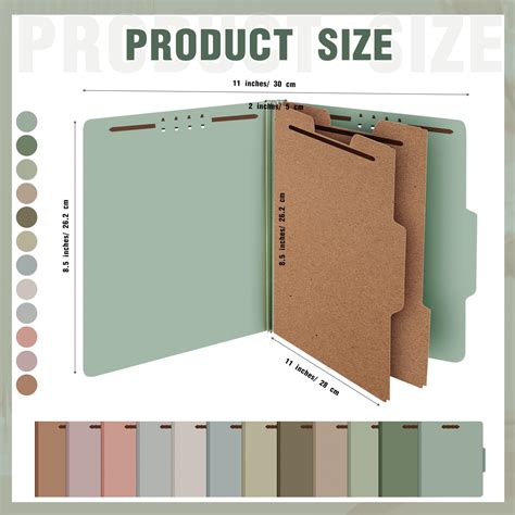 Yaomiao 24 Pcs Pressboard Classification Folder 2 Dividers Let | Shop ...