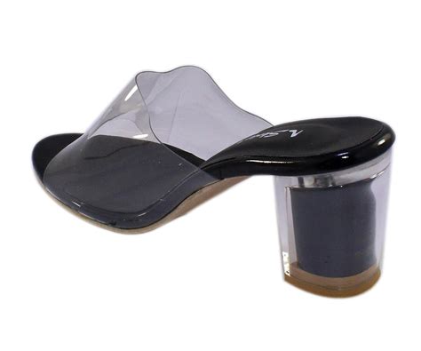 SKOLL Women Black Transparent Block Heel Sleeper 36 : Amazon.in: Fashion