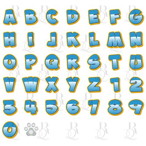 Paw Font Letters and Numbers Patrol Font Letters and Numbers - Etsy ...