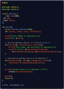 Image result for Array of Structures in C Programming