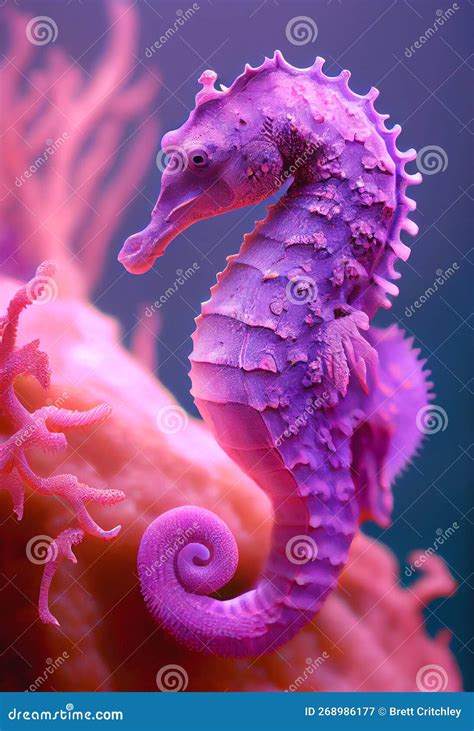 Pink Purple Colorful Seahorse Stock Illustration - Illustration of ...