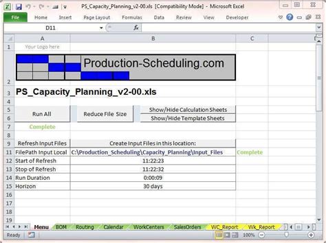 Image result for Production Line File Excel Capacity