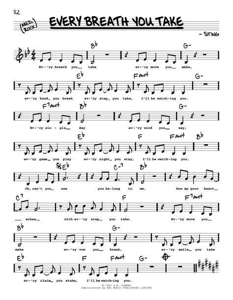 Download Every Breath You Take - The Police | Real Book – Melody, Sheet ...