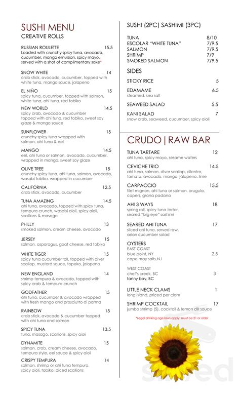 Menu for Terra Nova Restaurant in Sewell, NJ | Sirved