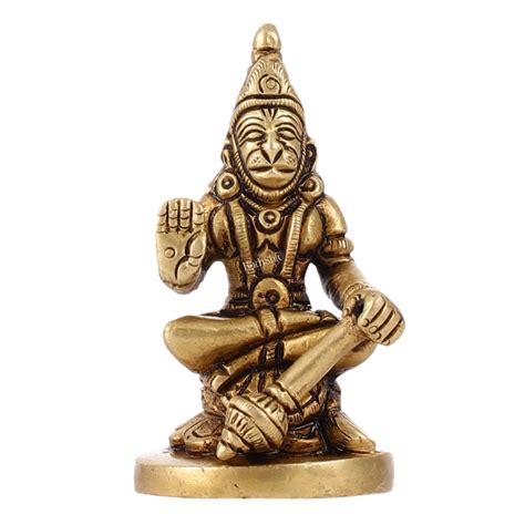 Small Brass Lord Hanuman Idol for Home Temple - 3" Height – Budhshiv.com