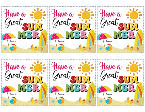 Printable Have a Great Summer Gift Tag, PDF End of School Tag, Last Da ...