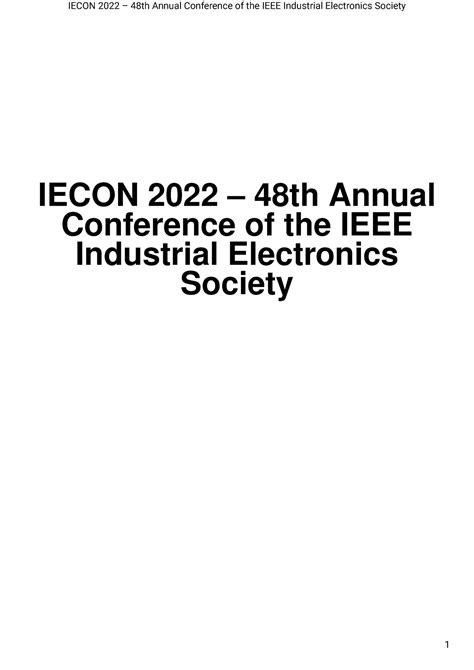Program-v1 5 - Notes - IECON 2022 – 48th Annual Conference of the IEEE ...