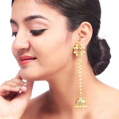 Floral Earrings with Jhumka Drop Style – VOYLLA