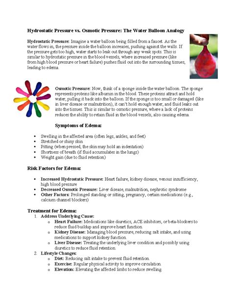 Osmotic Vs Hydrostatic Pressure