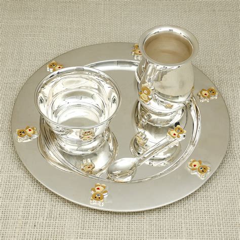 Silver Kids’ Dinner Set – Teddy Bear Theme – Silver Emporium
