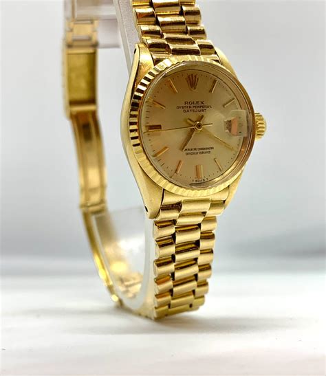 Rolex Gold Oyster Perpetual Datejust 6917 For Women, 70's For Sale at ...