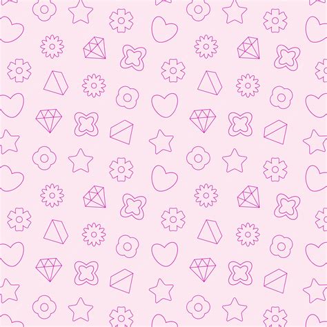 Padrão rosa com flores, estrelas, corações, diamantes para banner de ...