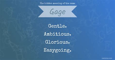 What Does The Name Gage Mean Personality at Dakota Bunce blog