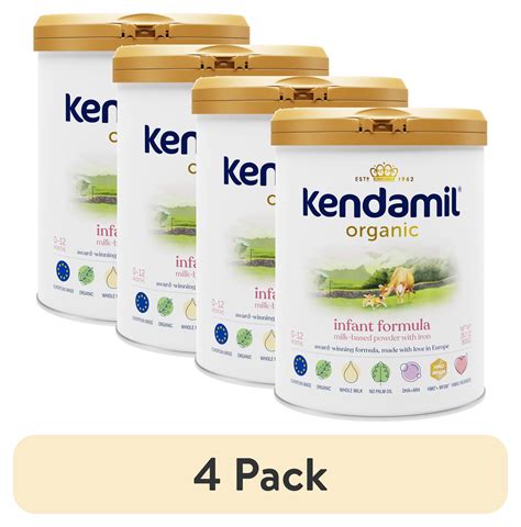 (4 pack) Kendamil Organic Whole Milk Infant Formula Powder, European ...