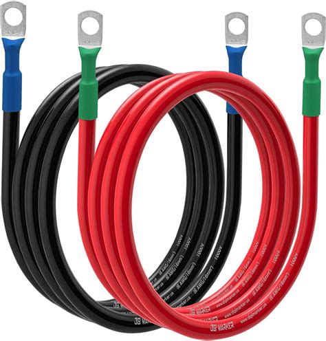 Amazon.com: 6 AWG Battery Cables with 5/16 Inch Tinned Copper Lugs - 60 ...