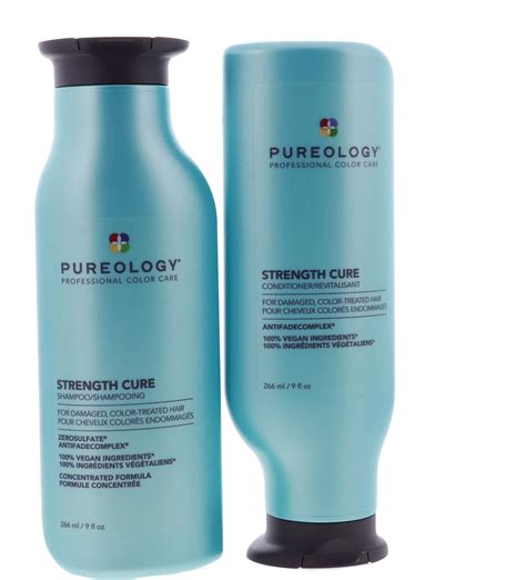 Pureology Strength Cure Vegan Shampoo & Conditioner Set, 9 Fl Oz, For ...