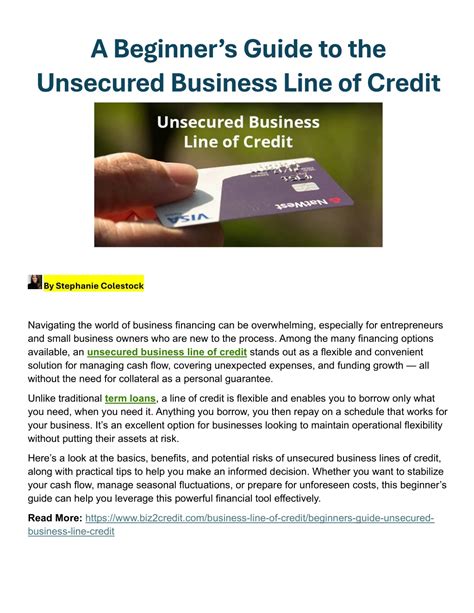 PPT - A Beginners Guide to Unsecured Business Lines of Credit ...