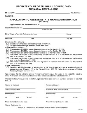 PROBATE COURT of TRUMBULL COUNTY Trumbullprobate Form - Fill Out and ...