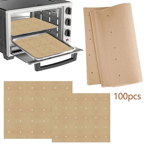 100Pcs Air Fryer Paper,12*13in Unbleached Air Fryer Parchment Paper ...