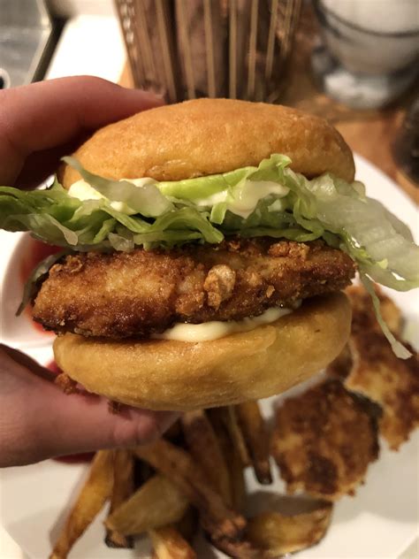 My homemade keto McChicken burger! : r/Keto_Food