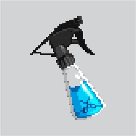 Pixel art illustration Water Spray. Pixelated Bottle Sprayer. Barber ...