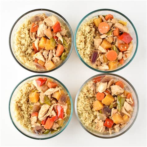 Meal Prep Slow Cooker Chicken Teriyaki Quinoa Bowls - Project Meal Plan