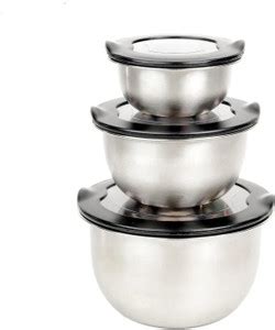 FOOD 8 Stainless Steel Mixing Bowl Microwave Safe Mixing Bowl Set of 3 ...