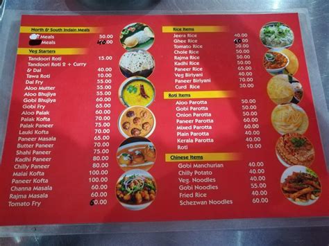 Menu at MANSHI'SBhartiya Vyanjan Ghar, Mysuru
