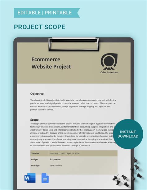 Image result for Completed Project Scope Template